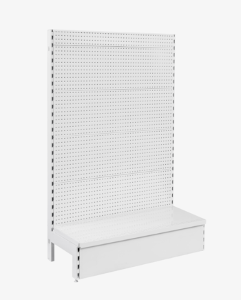 White Single Sided Volcano Pegboard Gondola Shelving – 900mm Wide Modules