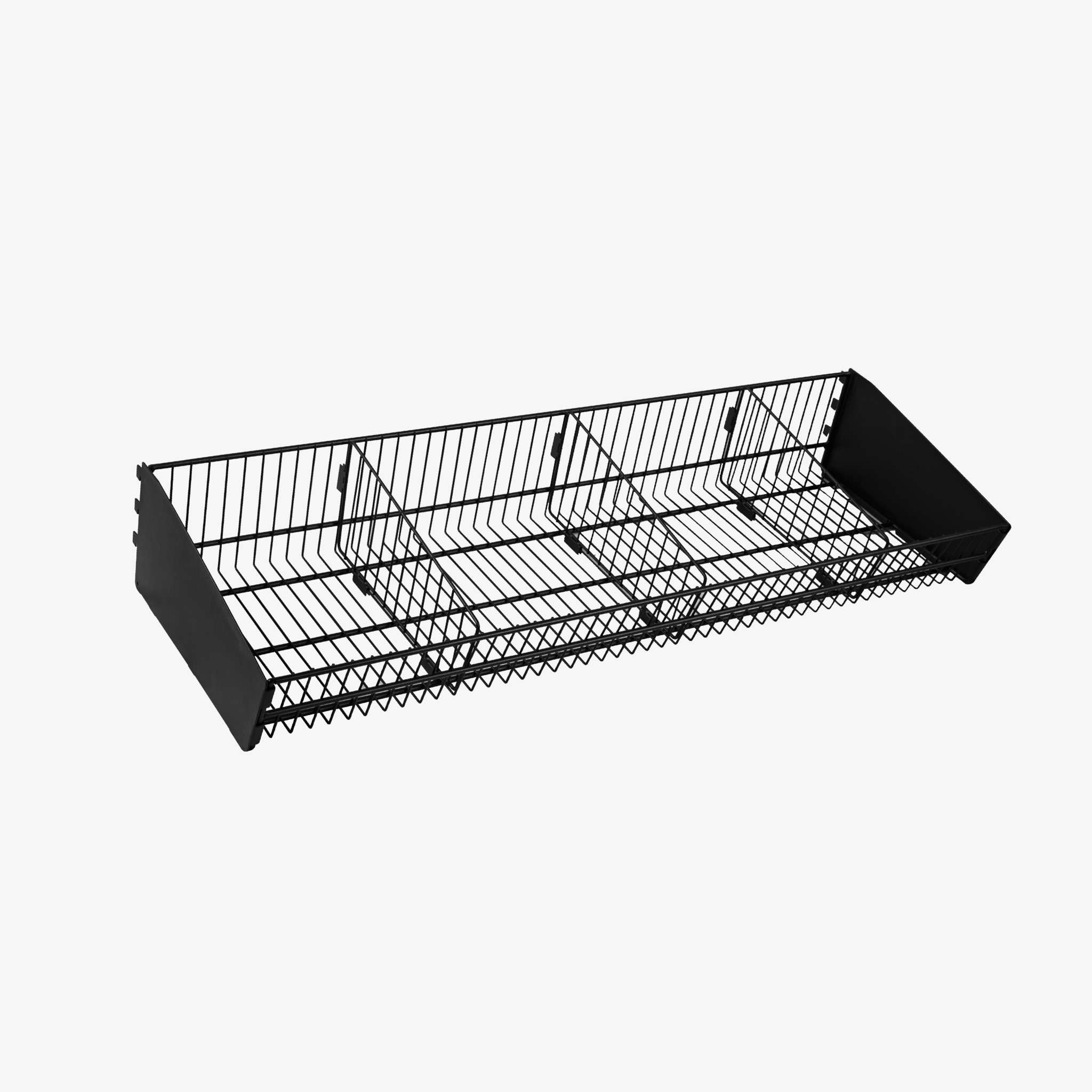 SMBSK1240B Black wire basket gondola shelving 1200mm x 400mm