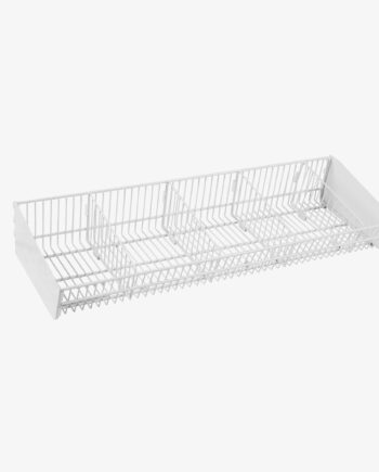 White wire basket gondola shelving 1200mm x 400mm