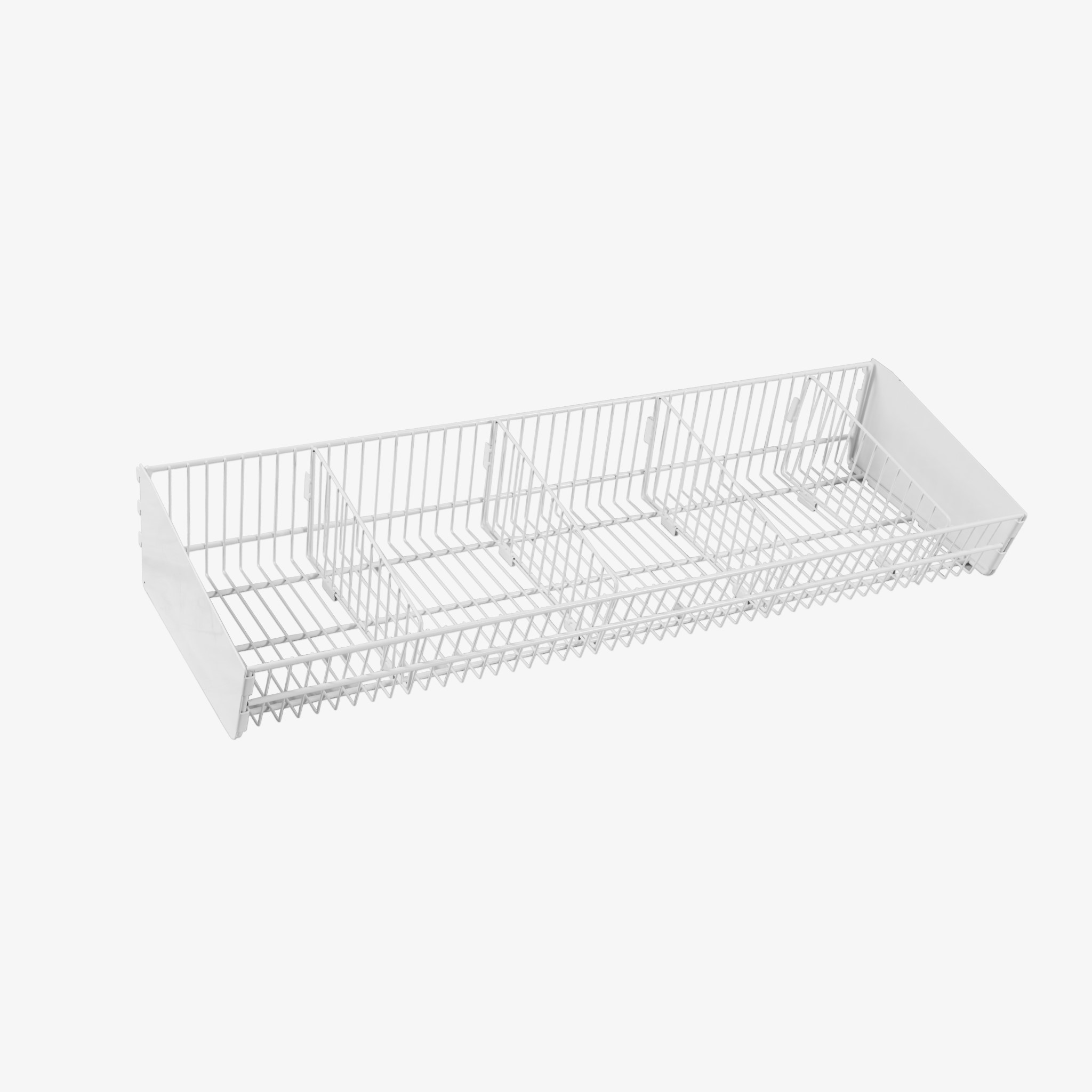 SMBSK1240W White wire basket gondola shelving 1200mm x 400mm