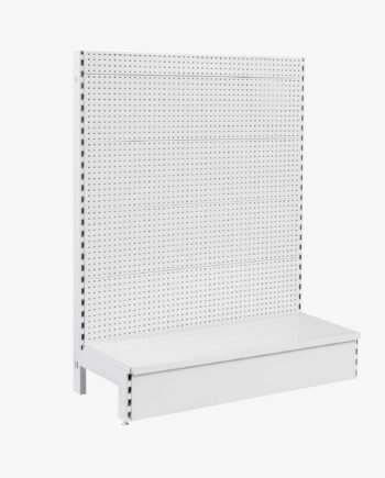White Single Sided Volcano Pegboard Gondola Shelving – 1200mm Wide Modules