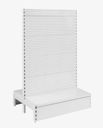 White Double Sided Volcano Pegboard Gondola Shelving – 900mm Wide Modules